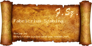 Fabriczius Szabina névjegykártya